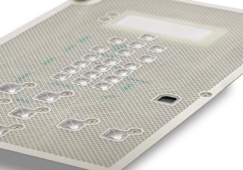 This is also the solution for shielded membrane switches with a silver paste printed grid.